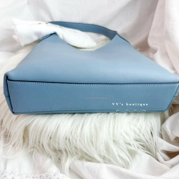 NWT Coach Brooklyn Shoulder Bag 28 Natural grain leather Bluebell Lt Blue CU068 - Picture 3 of 6